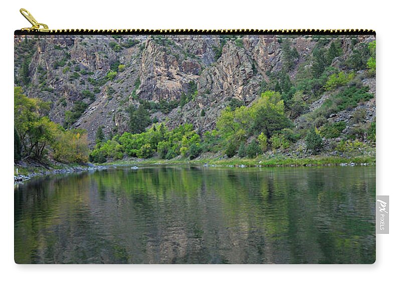 Black Canyon Zip Pouch featuring the pyrography Black Canyon 4 by Marty Koch