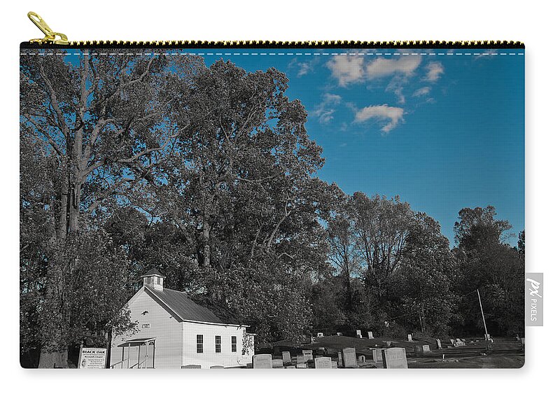 Large Black Oak Tree Zip Pouch featuring the photograph Black Oak Church Ky by Randall Branham