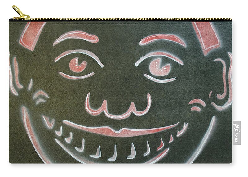 Tillie Of Asbury Park Zip Pouch featuring the painting Black Tilly with red and white by Patricia Arroyo