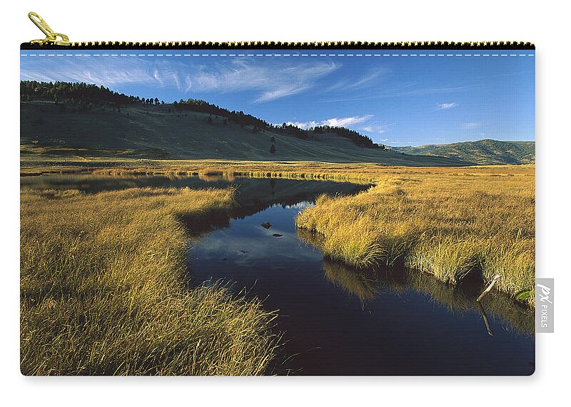 00171332 Zip Pouch featuring the photograph Blacktail Lake Yellowstone National by Tim Fitzharris
