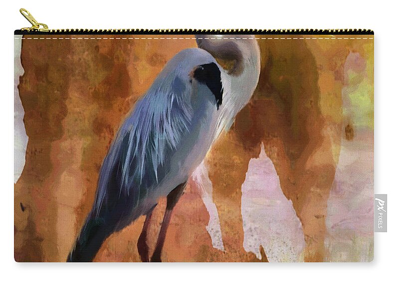 Great Blue Heron Zip Pouch featuring the photograph Blue by Betty LaRue