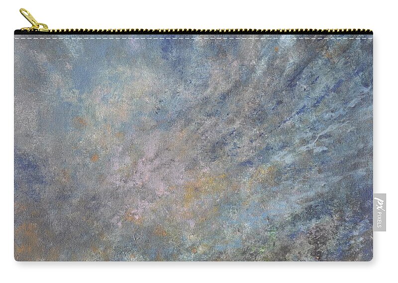 Abstract Zip Pouch featuring the painting Blue Nebula #1 by Penny Neimiller