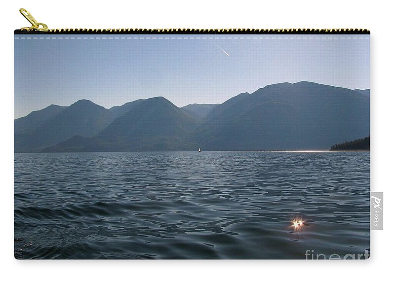 Kootenay Lake Zip Pouch featuring the photograph Blue on Blue by Leone Lund