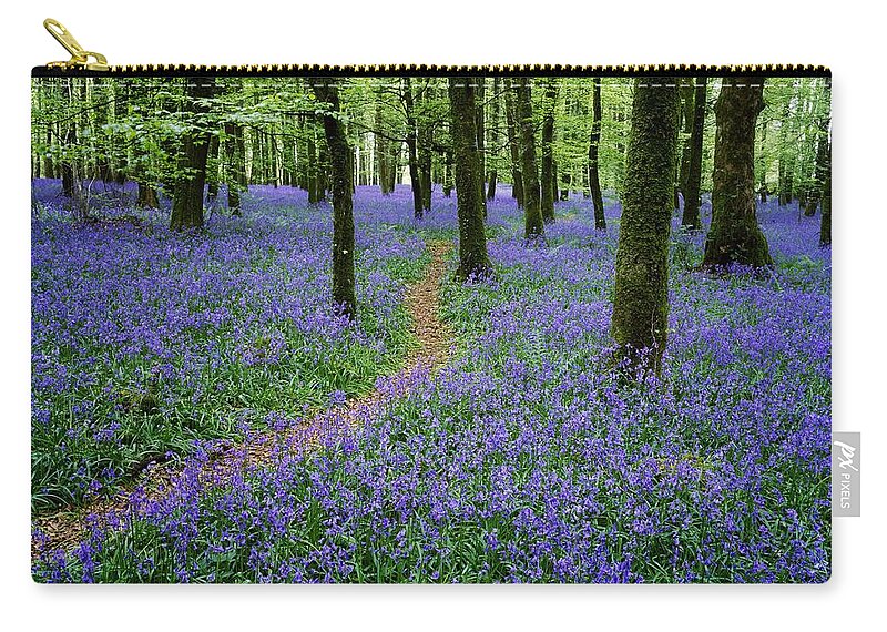 Boyle Zip Pouch featuring the photograph Bluebell Wood, Near Boyle, Co by The Irish Image Collection 