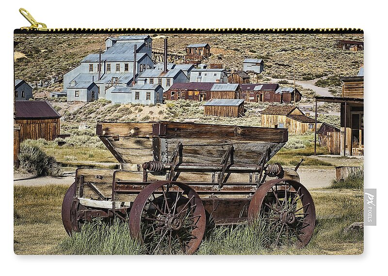 Bodie Zip Pouch featuring the photograph Bodie Wagon by Kelley King