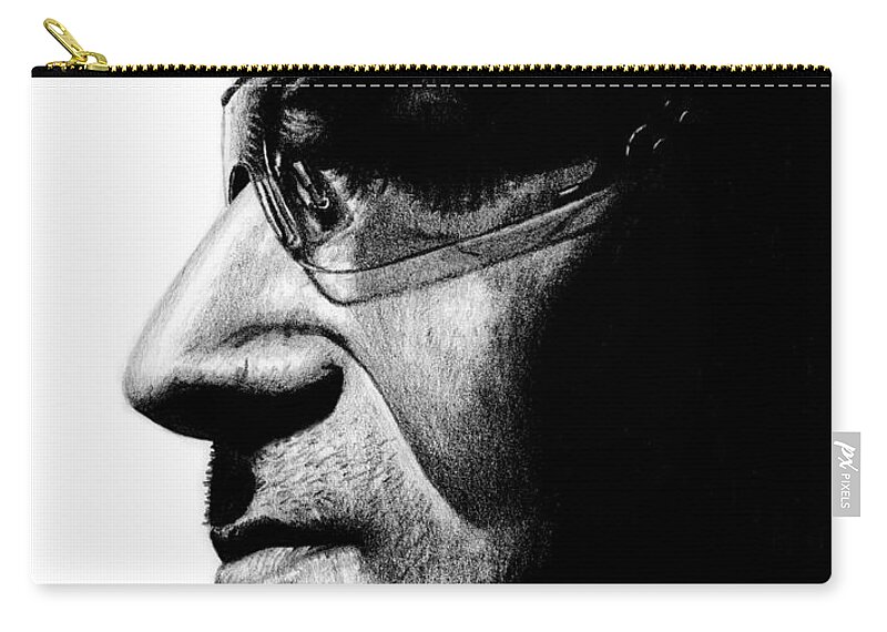 Bono Zip Pouch featuring the drawing Bono - Half the Man by Kayleigh Semeniuk