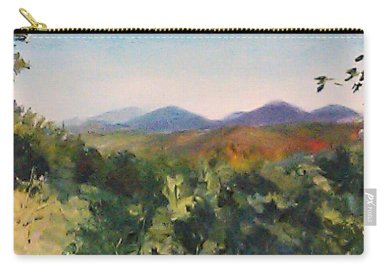 Plein Air Zip Pouch featuring the painting Borrowed View by Ann Bailey