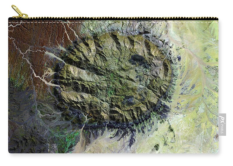 Usgs Zip Pouch featuring the photograph Brandberg Massif, Namibia by Nasa