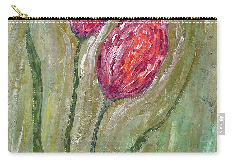 Floral Zip Pouch featuring the painting Breath of Fresh Air by Tanielle Childers