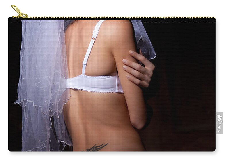 White Zip Pouch featuring the photograph Bride by Ralf Kaiser