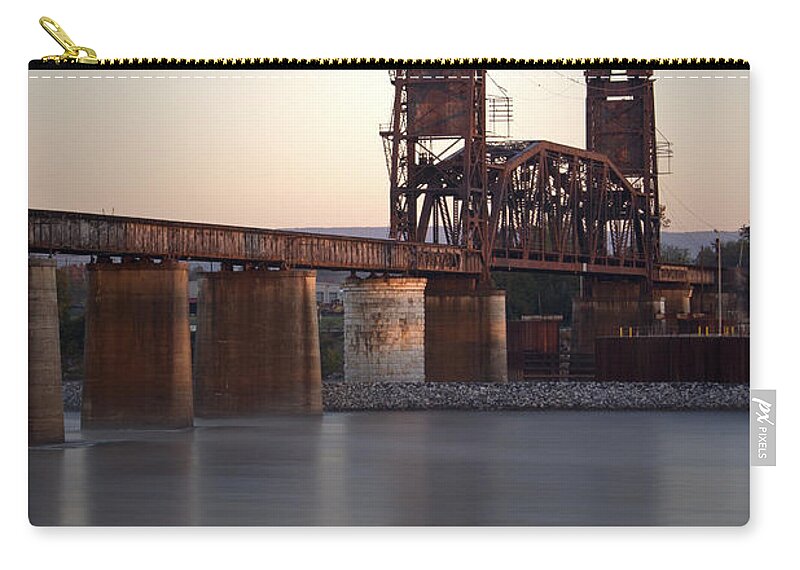 Cincinnati Southern Railroad Bridge Zip Pouch featuring the photograph Bridge Tender by David Troxel