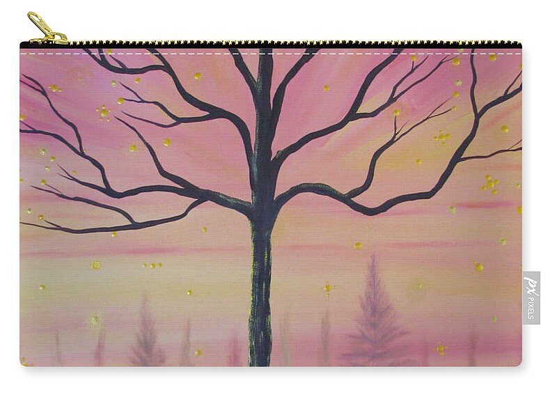 Tree Zip Pouch featuring the painting Brilliant Future by Stacey Zimmerman