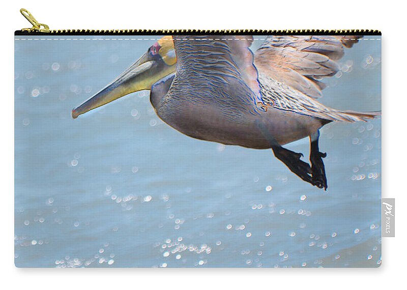 Brown Pelican Zip Pouch featuring the photograph Brown Pelican by Betty LaRue
