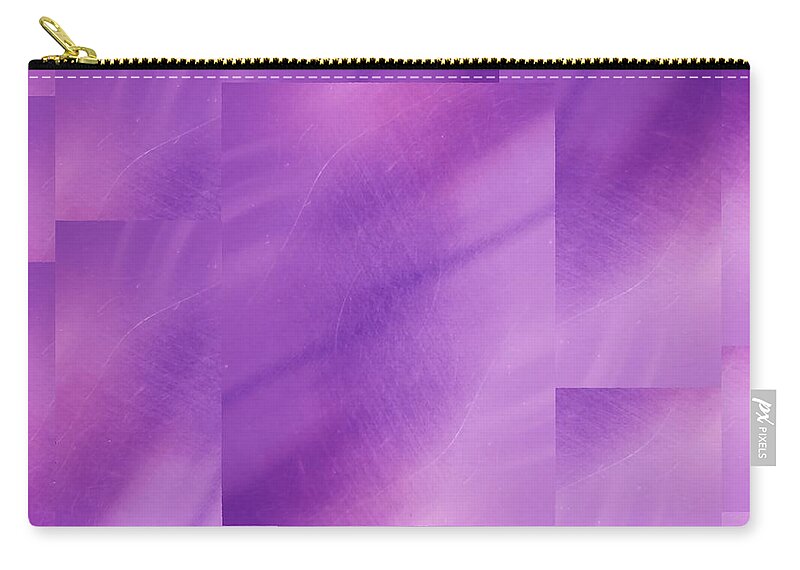 Abstract Zip Pouch featuring the digital art Brushed Purple Violet 6 by Tim Allen