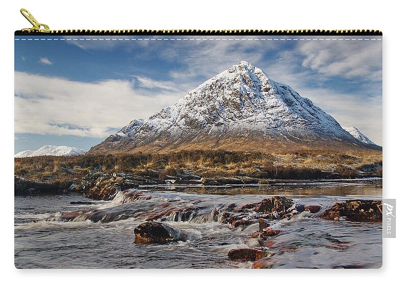 Scotland Zip Pouch featuring the digital art Buchaille Etive Mhor - Glencoe by Pat Speirs