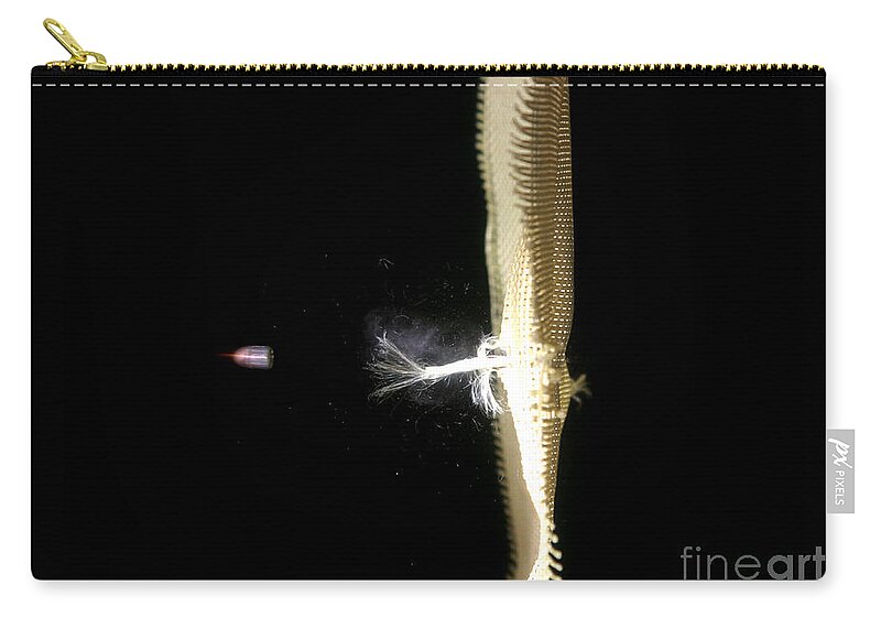 Bullet Hitting Kevlar Zip Pouch by Ted Kinsman - Fine Art America