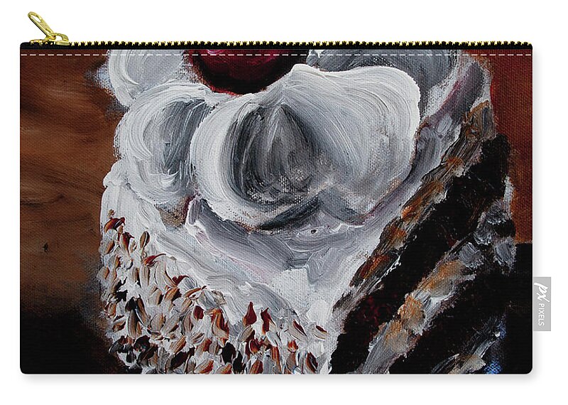 Cake Zip Pouch featuring the painting Cake 07 by Nik Helbig