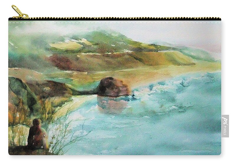 Watercolor Zip Pouch featuring the painting California Dreaming by Debbie Lewis