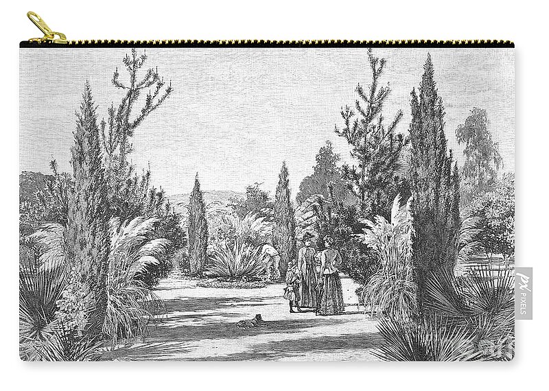 1890 Zip Pouch featuring the photograph California: Pasadena, 1890 by Granger
