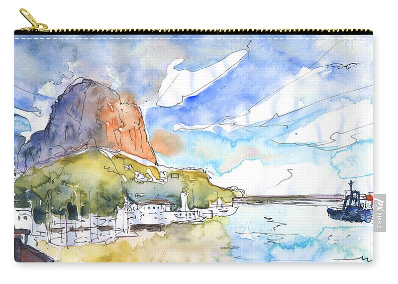 Travel Zip Pouch featuring the painting Calpe Harbour 06 by Miki De Goodaboom