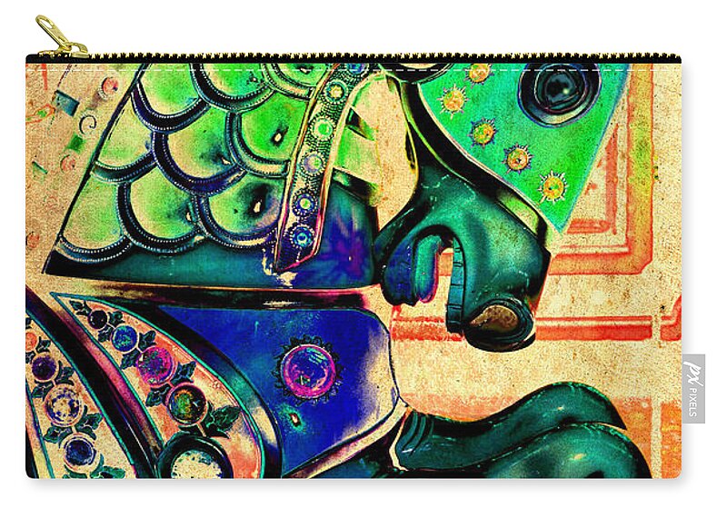 Carousel Horse Zip Pouch featuring the photograph Carousel Horse 1 by Patty Vicknair
