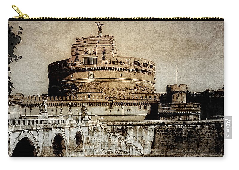 Fortress Zip Pouch featuring the photograph Castel Sant' Angelo Rome by Julie Palencia