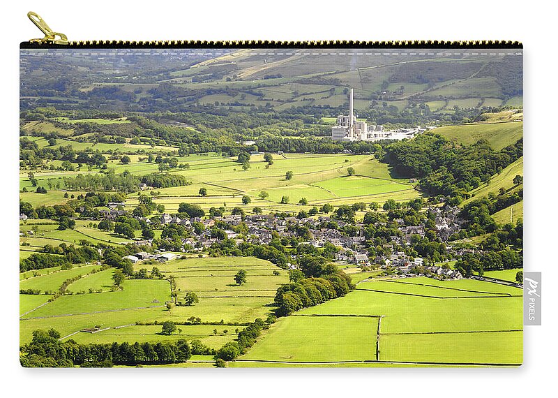 Derbyshire Zip Pouch featuring the photograph Castleton and the Hope Valley by Rod Johnson