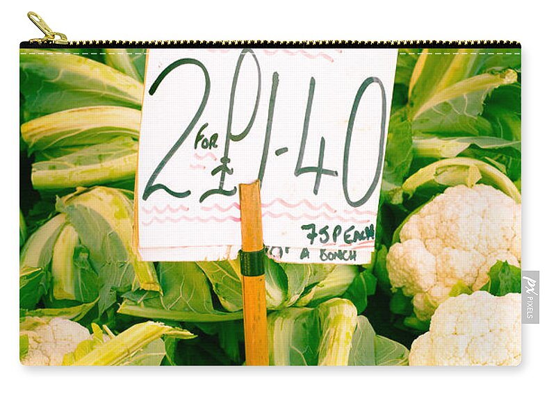 Abundance Zip Pouch featuring the photograph Cauliflower by Tom Gowanlock