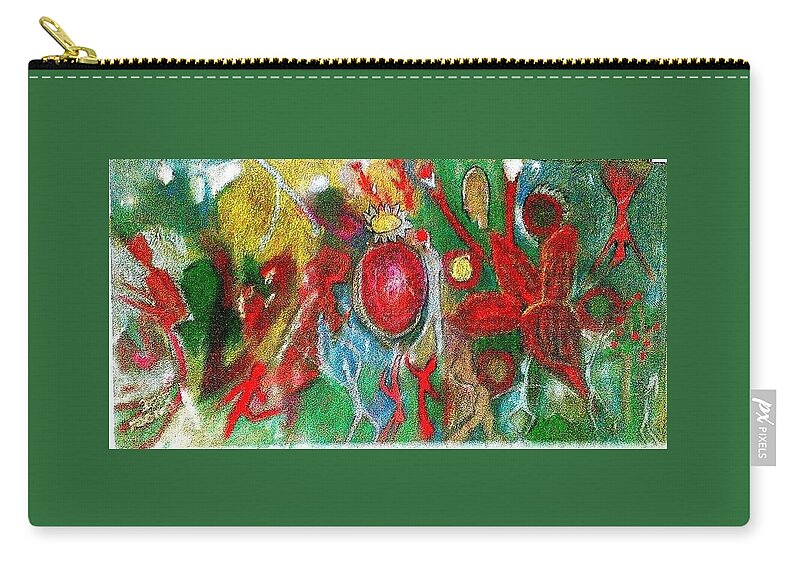 Be Zip Pouch featuring the painting Celebration of Life.. Be.. 7 by Rooma Mehra