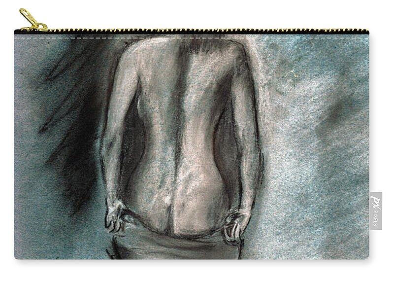 Figure Zip Pouch featuring the drawing Celeste by Tom Conway