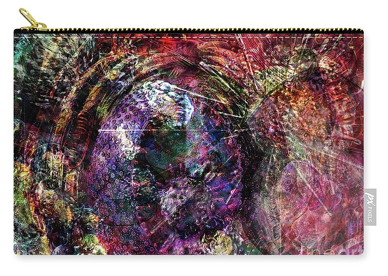 Abstract Zip Pouch featuring the digital art Cell Dreaming 1 by Russell Kightley