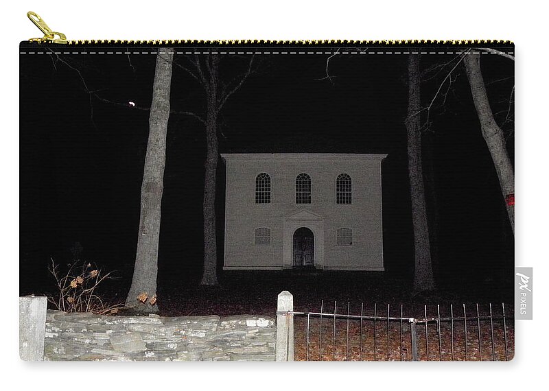 Cemetery Zip Pouch featuring the photograph Cemetery on a full moons night by Kim Galluzzo
