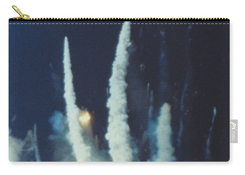 Space Travel Zip Pouch featuring the photograph Challenger Disaster by Science Source