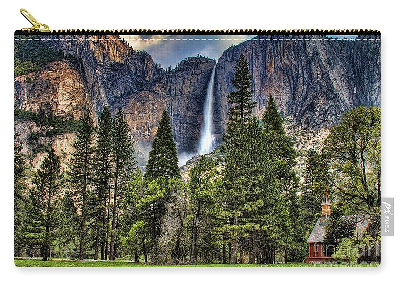 Cooks Meadow Zip Pouch featuring the photograph Chapel in the Valley 2 by Sue Karski