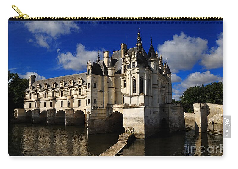 Chateau Zip Pouch featuring the photograph Chateau Chenonceau by Louise Heusinkveld