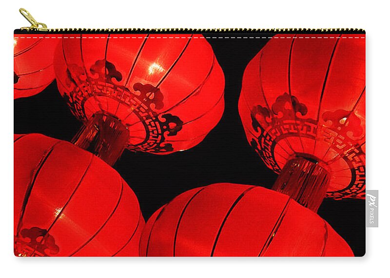 Asia Zip Pouch featuring the photograph Chinese Lanterns 6 by Xueling Zou
