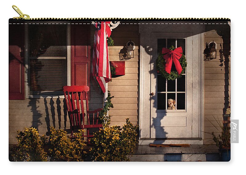 Christmas Zip Pouch featuring the photograph Christmas - Clinton NJ - How much is that doggy in the window by Mike Savad