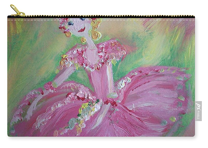 Ballerina Zip Pouch featuring the painting Christmas Ballerina by Judith Desrosiers