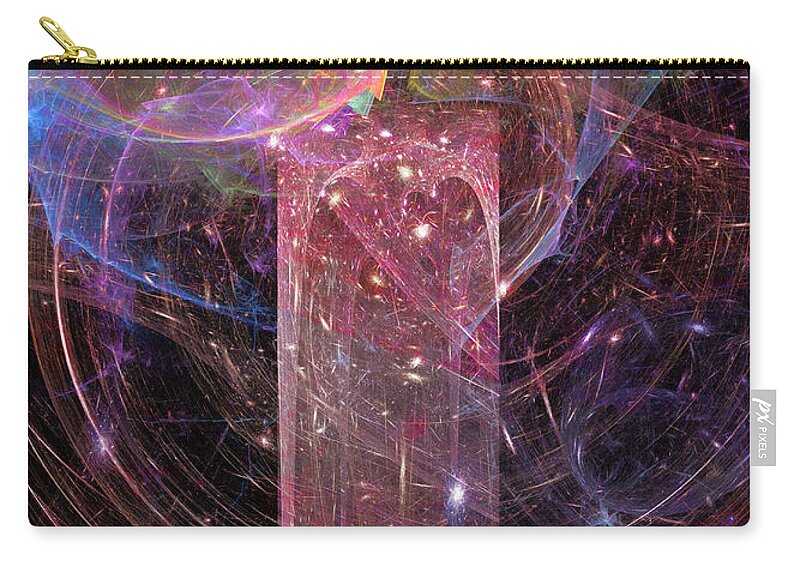 Abstract Zip Pouch featuring the digital art Christmas Candle 2 by Russell Kightley