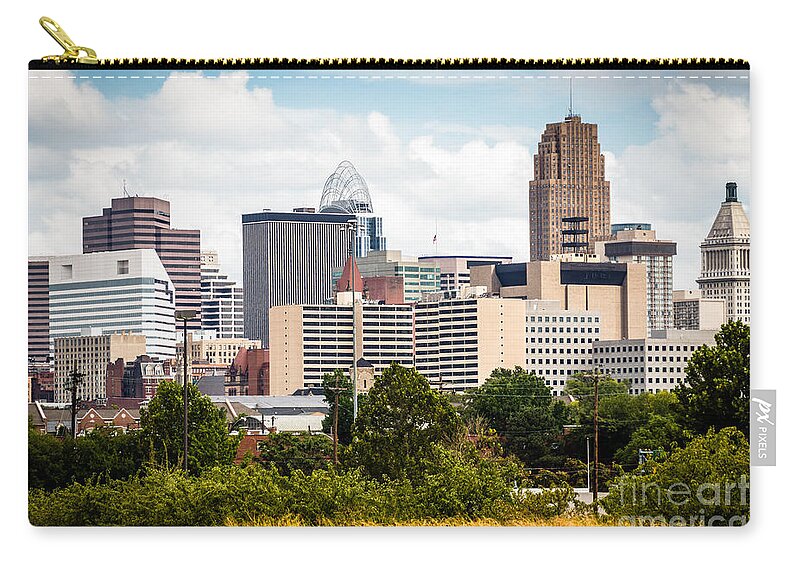 2012 Zip Pouch featuring the photograph Cincinnati Skyline Downtown City Buildings by Paul Velgos