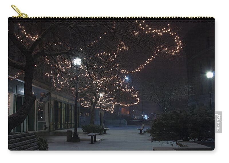 Snow Zip Pouch featuring the photograph City Tranquility by Glenn Gordon