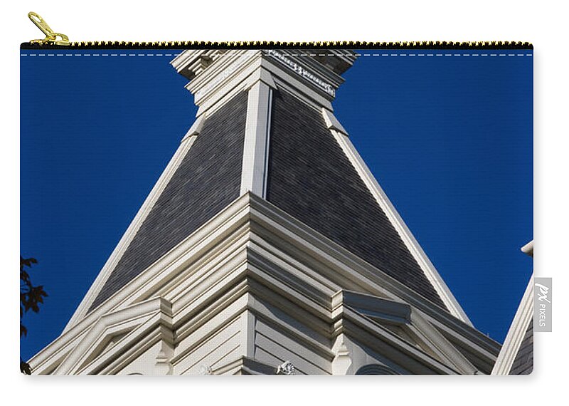 Architecture Carry-all Pouch featuring the photograph Clarksville Historic Courthouse Clock Tower by Ed Gleichman
