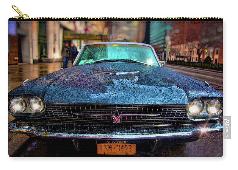 Rain Zip Pouch featuring the photograph Classic 66 TBird by Chris Lord