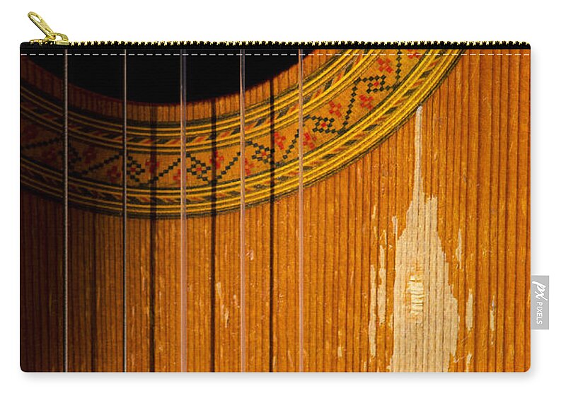Classical Zip Pouch featuring the photograph Classical spanish guitar by Perry Van Munster