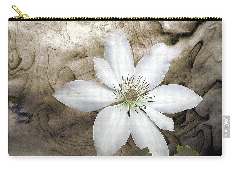Digital Zip Pouch featuring the photograph Clematis by Richard Ortolano