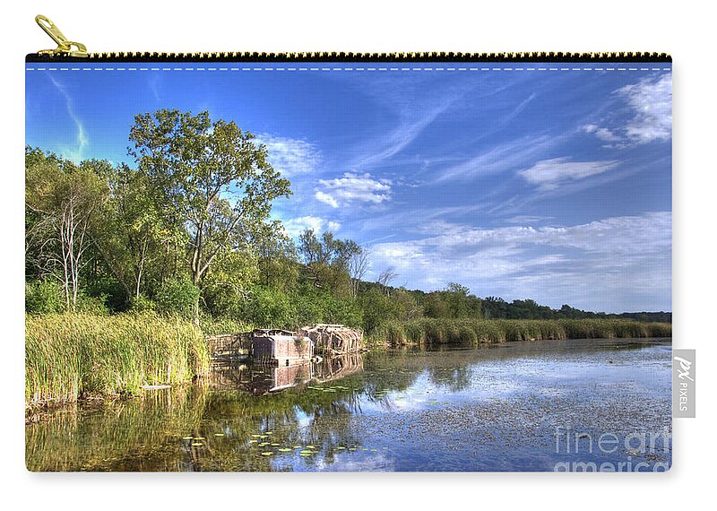 Swamp Zip Pouch featuring the photograph Clouds in the water by Dejan Jovanovic