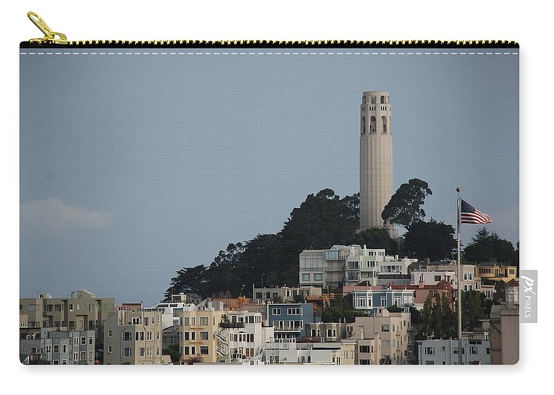 San Francisco Zip Pouch featuring the photograph Coit Tower by Eric Tressler