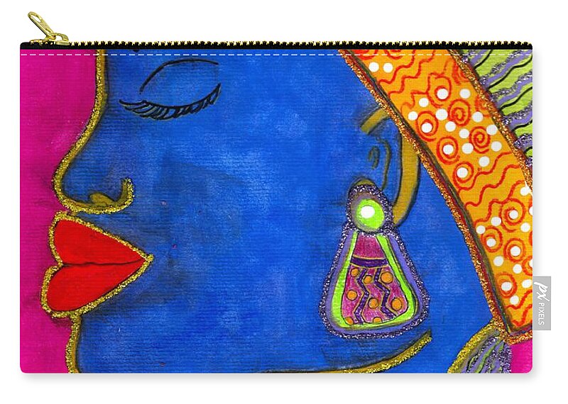 Woman Zip Pouch featuring the painting Color Me VIBRANT by Angela L Walker