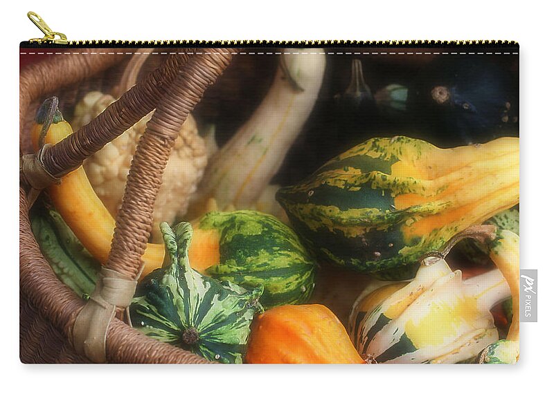 Gourds Zip Pouch featuring the photograph Colorful Fancy Gourds by Smilin Eyes Treasures