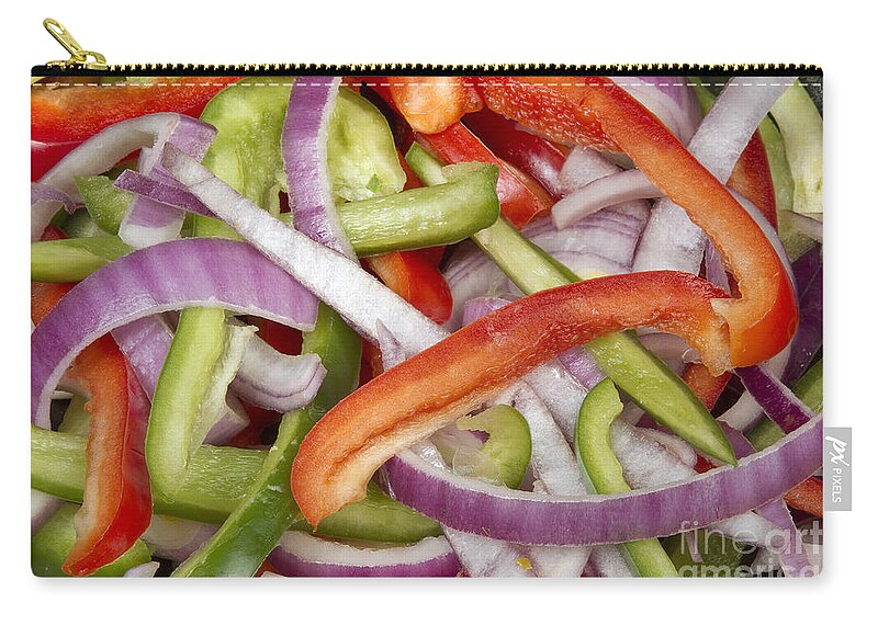 Peppers Zip Pouch featuring the photograph Colorful Peppers and Onions by James BO Insogna